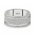 thumbnail image 1 of 1pcs 925 Sterling Silver Rings Shiny Full Diamond Gemstone Rings Cubic Zirconia Ring,number 6, 1 of 3
