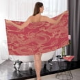 thumbnail image 7 of Coolnut 2 Pack Pure Cotton Towel Set, Soft Highly Absorbent Machine Washable Chinese Golden Dragon Bath Towels for Pool,Sports, Yoga, Travel（598） Wash cloth, 7 of 7