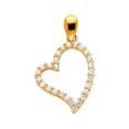 thumbnail image 1 of 14K Yellow Gold Open Heart CZ Pendant Height 20 MM Width 15 MM, 1 of 2
