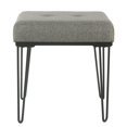 thumbnail image 3 of HomePop Tabouret de Jambe en Métal et Tissu Moderne 18.5" en Gris, 3 of 10