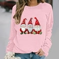 thumbnail image 4 of Christmas Womens Tops Gnome Print Shirt Costume Casual Round Neck Sweatshirt Pullover Xmas Long Sleeve Shirts Holiday Tops for Women, 4 of 6