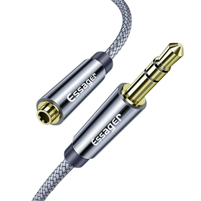 pitrice Essager Phone Earphone Extender Cable 3.5mm Extension Cord Headphone Headset Braided Audio Cable, 2 Meter