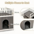 Dog House Feral Cat House Outdoor and Indoor, 2Level Wooden Cat House