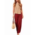 thumbnail image 3 of Women Crochet Tops Sleeveless Knit Sweater Vest Tank Top Khaki M, 3 of 6