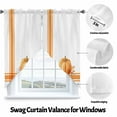 thumbnail image 6 of Swag Curtains Valances for Windows, Boho Pumpkins Fall Thanksgiving Short Kitchen Window Curtains Over Sink, Orange Stripe Cafe Curtains Panel Set Of 2,Rod Pocket, 36 Inches Length White, 6 of 8