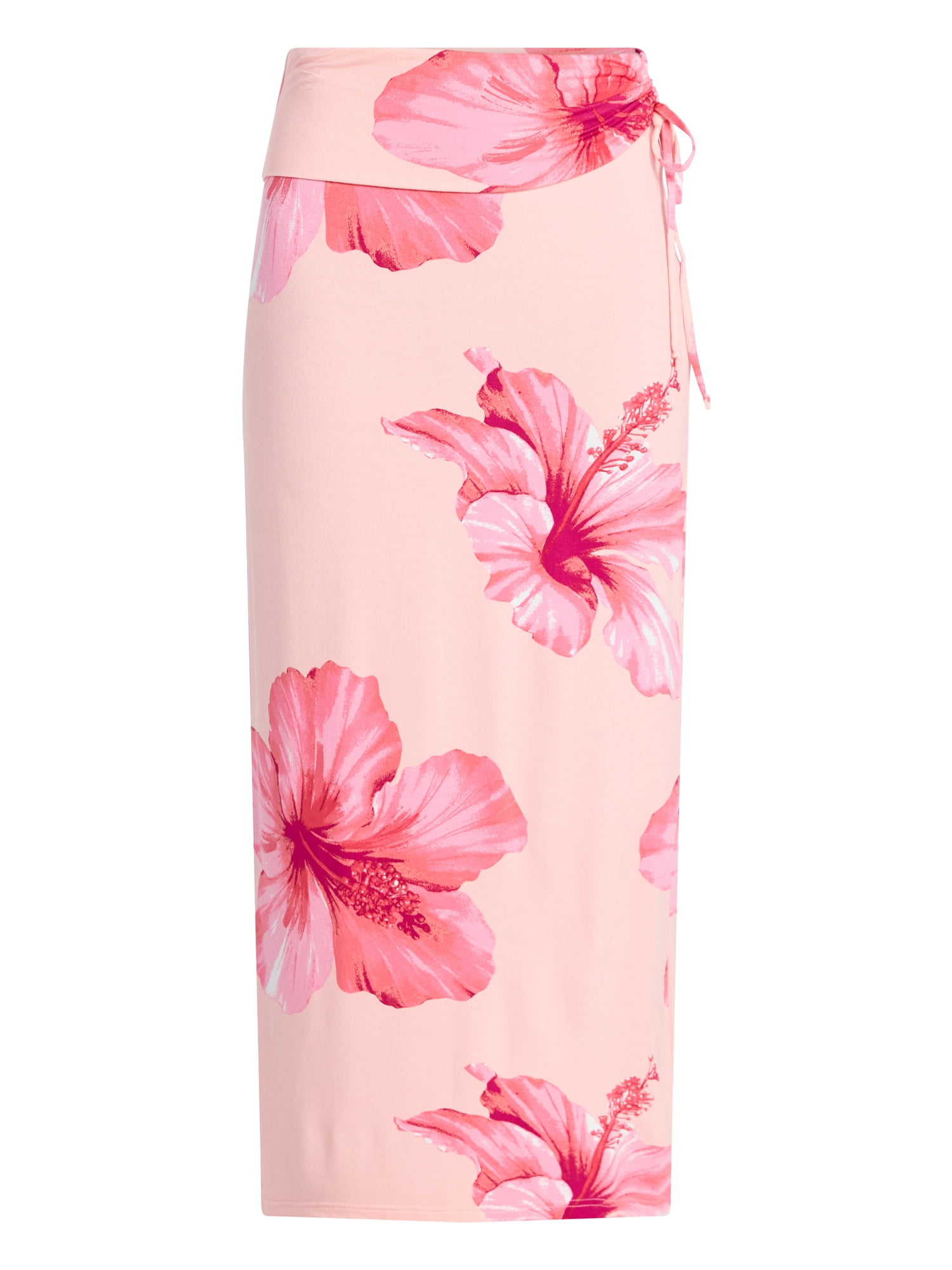 No Boundaries Knit Foldover Maxi Skirt with Side Tie, Women's & Women's Plus XXS-4X