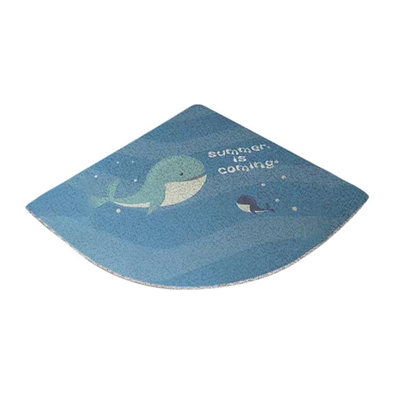PVC Loofah Corner Shower Mat Non Slip Bath Mat With Drain Holes For Bathroom Floor Tub Elderly