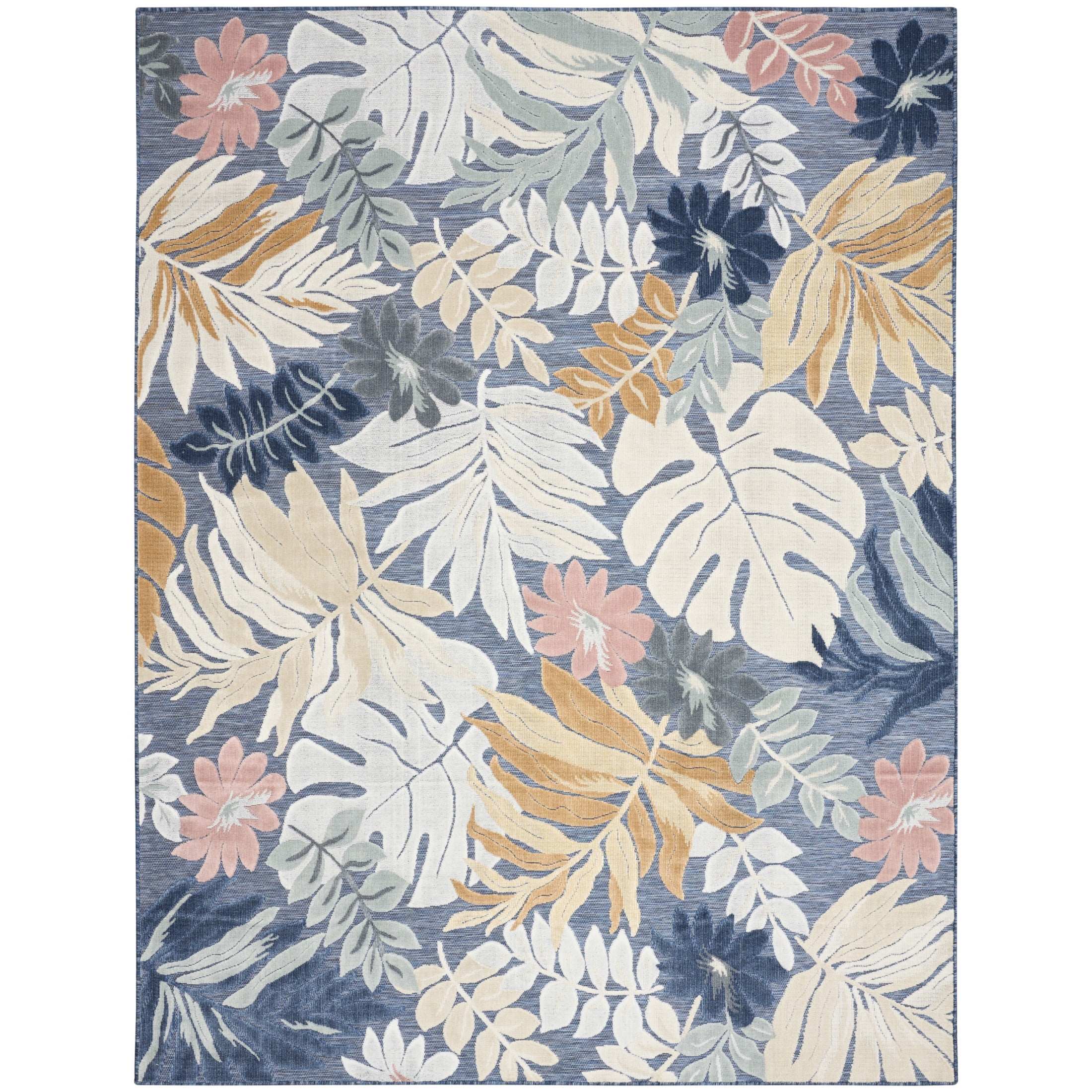 Nourison Suncoast 9' x 12' Denim Multicolor Tropical Rug