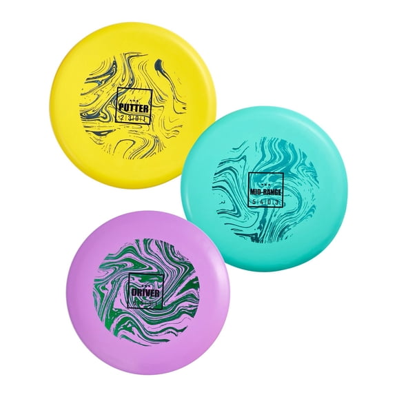 Dranite 3-Piece Disc Golf Starter Set for Beginners with Putter, Mid-Range & PDGA Approved Driver – Perfect for Outdoor Training in Backyard, Lawn, Beach or Park