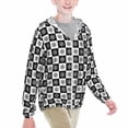 thumbnail image 2 of Xecao Checkerboard With Snowflake 1 Print Fishing Shirts for teenager Long Sleeve UV Sun Protection Hoodie with Zipper Outdoor Hiking Shirts-X-Large, 2 of 7