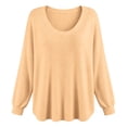 thumbnail image 3 of ZDNIXIAN Crewneck Sweaters for Women, Long Sleeve Ribbed Cuff Loose Fit Knit Pullover Jumper, Soft Stretchy Casual Knit Tops, Lightweight Oversized Sweater Shirts, 3 of 5