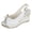1White, variant on Wedge Sandals for Women Peep Toe Platform Slingback Heels Metal Decor Bowtie Antislip Thick Sole Retro Studded Ladies Summer Casual Dress Shoes 2Green Size 8.5