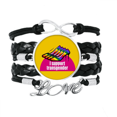 thumbnail image 1 of I Support Bisexuals LGBT Rainbow Bracelet Love Accessory Twisted Leather Knitting Rope Wristband, 1 of 3