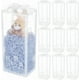thumbnail image 1 of Paquete de 10 cajas de regalo de plástico transparente con lazo, rectangulares de 8 x 10 x 25 cm, para bodas, fiestas y despedidas de soltera., 1 of 5
