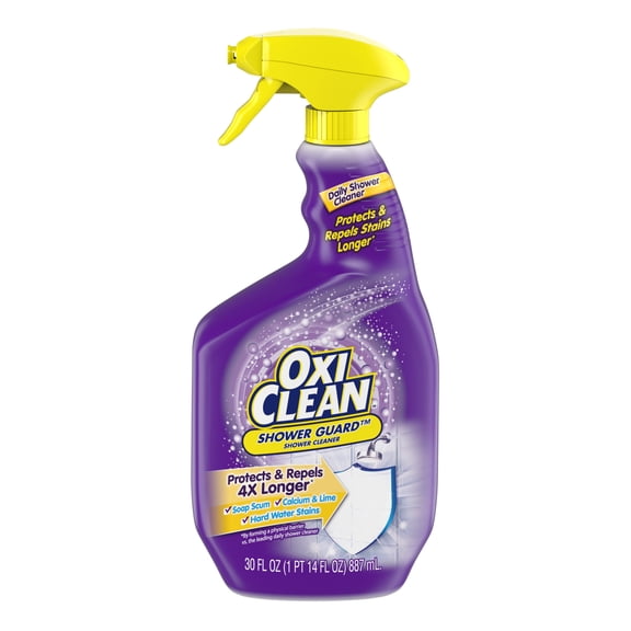 OxiClean Shower Guard Daily Shower Cleaner, Repels Bathroom Stains, 30 oz Spray Bottle