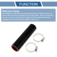 thumbnail image 4 of Unique Bargains 1 Set 30mm/1.18" ID 150mm/5.91" Length 0 Degree Black Red Silicone Hose with Clamps Coolant Hose Universal, 4 of 7