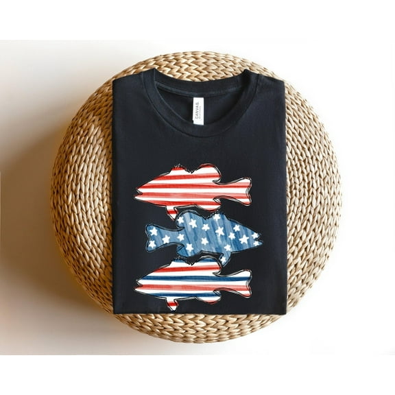 Boys fishing American Flag Shirt, 4th Of July Shirt, 4th of July Bass Shirt, Usa Shirt, Fourth Of July Shirt, Patriotic Shirt, 4th Of July