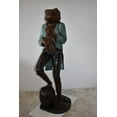 thumbnail image 4 of Nifao Frog Playing Saxophone Gracefully Bronze Statue – Garden Outdoor Decor Sculpture, 22"L x 20"W x 65"H, 4 of 10
