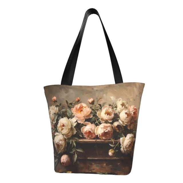 Easygdp Vintage Peonies Rustic Charm Bolso de Hombro para Mujer, Bolso Bandolera y Cartera de Mano Elegante para Uso Diario