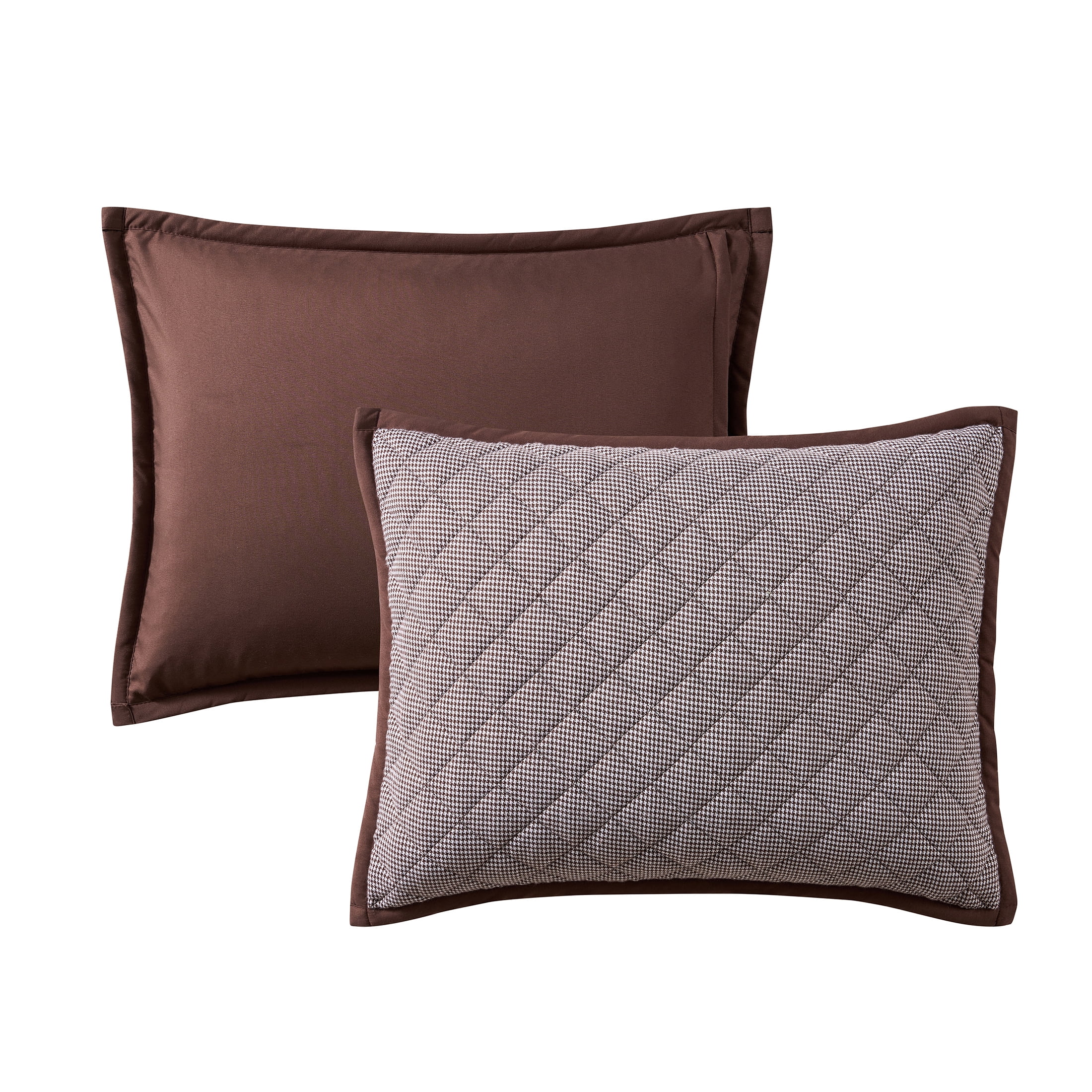 My Texas House Brown Houndstooth Cotton 2-Piece Quilt Set, Twin/Twin XL