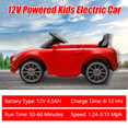 thumbnail image 4 of 12V Ride on Car Toys, Licensed Mercedes Ride on Car with Remote Control, Powered Kids Electric Vehicle Car with 4 Wheels, Ride on Toys for Kids Toddlers Ages 3-5, Bluetooth, LED Lights, Red, 4 of 8