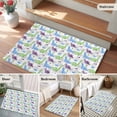thumbnail image 6 of 2x3 Washable Entryway Rug, Dinosaur Non-Slip Area Rug for Front Door Kitchen Bathroom, Cartoon Green Blue Purple Animal Small Mountain Gray Plaid Indoor Floor Mat for Home Decor, 6 of 9