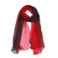thumbnail image 1 of INSPIRE CHIC Women's Scarf Chiffon Silky Gradient Color Lightweight Long Wrap Shawl Red Black, 1 of 8