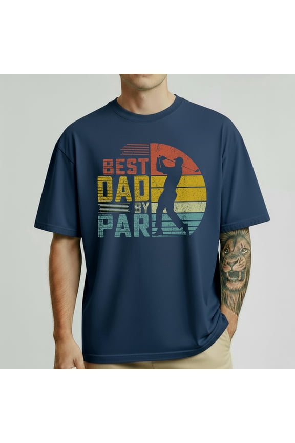 Best Dad By Par Golf Shirt Golf Dad Tee Funny Golfer Dad Shirt Fathers Day Golf Gift Retro