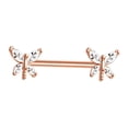 thumbnail image 3 of Segolike Body Piercing Jewelry Barbell Earrings Stainless Steel 14G Straight Rod Ear Studs Piercing Bar for Valentine's Day Graduation Rose Gold, 3 of 8