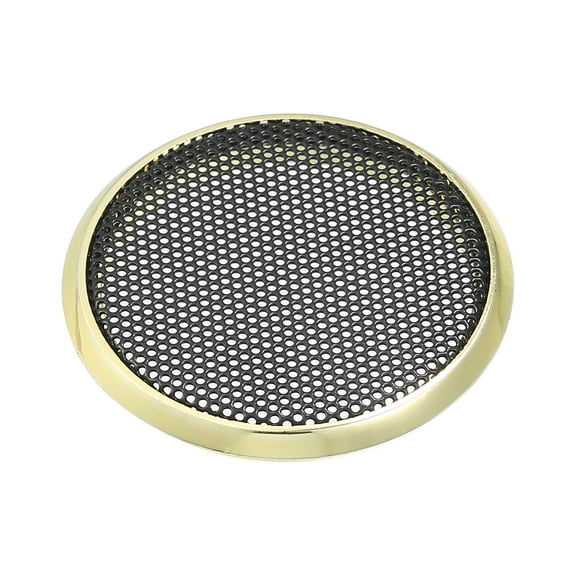 Unique Bargains 1 Pcs 1.5" Car Speaker Grills Cover Mesh Round 1.5 Inch Audio Subwoofer Protector Iron Gold Tone