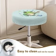 thumbnail image 4 of ZIATUBLE Frog Music Round Stool Cover Cushion Washable Chair Seat Cushion Slipcover Set 2 Piece Stain Resistant Round Stool Covers with Padding 13"-15" Protector Covers for Bar Home Hotel, 4 of 6