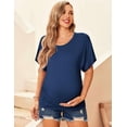 thumbnail image 6 of Ekouaer Maternity Shirts 3 Packs Dolman Sleeve Side Ruched Tops Tunic Casual Pregnancy Clothes, 6 of 7