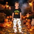 thumbnail image 2 of Family Matching Halloween Pajamas Set - 2 piece Pumpkin Short Sleeve Top & Pants Sleepwear,Halloween Night Pjs for Family Matching Holiday Party Outfit for 4 Years Pjs, 2 of 6