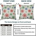 thumbnail image 4 of Christmas Snowflakes Pillow Covers 20x20 Set of 2 Red Green Blue Rustic Xmas Colored Holiday Decoration Print Outdoor Decorative Throw Pillows Farmhouse Winter Linen Cushion Case Sofa Couch Decor, 4 of 6
