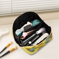 thumbnail image 5 of Iauyy Rhombus Cosmetic Bag with Handle Large Capacity Luxury Twill Travel Makeup Bag ,Blue Hydrangea, 5 of 8