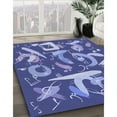 thumbnail image 2 of Ahgly Company Indoor Round Patterned Purple Mimosa Purple Area Rugs, 3' Round, 2 of 6
