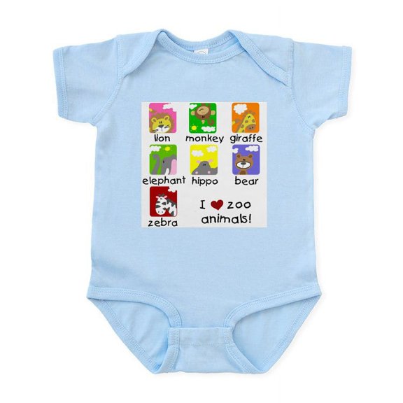 CafePress - I Love Zoo Animals Infant Bodysuit - Baby Light Bodysuit, Size Newborn - 24 Months