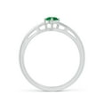 thumbnail image 2 of ANGARA Natural Classic Round Emerald Solitaire Bypass Engagement Ring in 14K White Gold for Women (Size-4mm) | May Birthstone, Birthday, Anniversary, Jewelry Gift for Women | Natural Emerald Ring, 2 of 9
