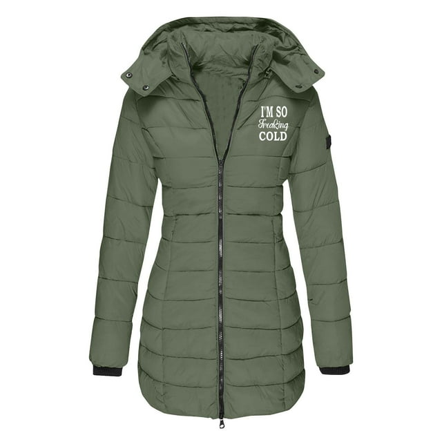 Birdeem Veste à Capuche en Coton pour Femmes, Mode Décontractée, Longueur Moyenne, Amincissante et Chaude