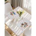 thumbnail image 5 of Birds Floral Placemats Set of 8, Farmhouse Country Pink Flower Leaf Grey Plaid Placemats for Dining Table, Place Mats for Kitchen Tabletop, Waterproof Wipeable Dining Table Mats Set, 5 of 9