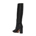 thumbnail image 3 of YDN Women Comfort Round Closed Toe Knee High Boots Pull On Wide Calf Classic Chunky Block Heels Fall Winter Dressy Shoes Size 8.5 Black, 3 of 4
