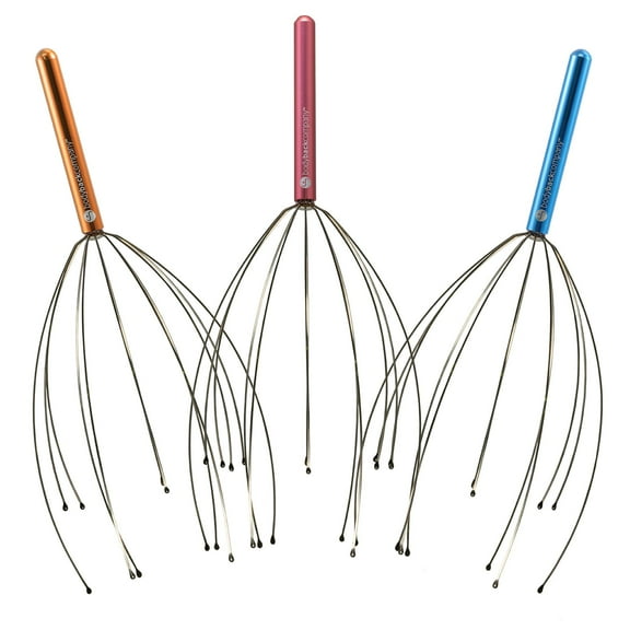 Body Back Scalp Massager 3-Pack for Stress Relief - Head Massager with Assorted Colors - Relaxation Tool for Home, Spa, and Self-Care - Soothing Scalp Massage Accessories