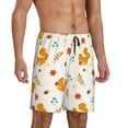 thumbnail image 2 of Xecao Squirrel Maple Leaves And Nuts Print Men's Sleepwear Shorts Pajama Bottom Lounge Short nightwear with Convenient Pockets for Relaxed Home Wear-3X-Large, 2 of 6
