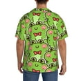 thumbnail image 5 of Balery Cute Green Frog Men's Casual Button Down Shirt Short Sleeve Textured Summer Cuban Beach Shirts-XX-Large, 5 of 7