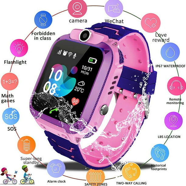 Q12 Pantalla tactil de 1 44 pulgadas para ninos Reloj inteligente Llamada telefonica Monitor de sueno Reloj de pulsera Walmart en linea
