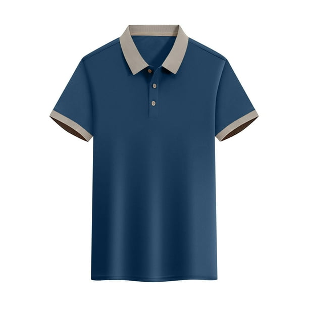 pstuiky Camisas de vestir de manga corta para hombre, Camisa informal de verano con solapa y botones de color liso para hombre camisetas de hombre xxxxxl