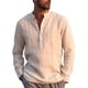 thumbnail image 1 of Camisa casual de algodón para hombre Camisa henley de manga larga con cuello redondo Tops albaricoque xxl oso de fresa Electrónica, 1 of 5