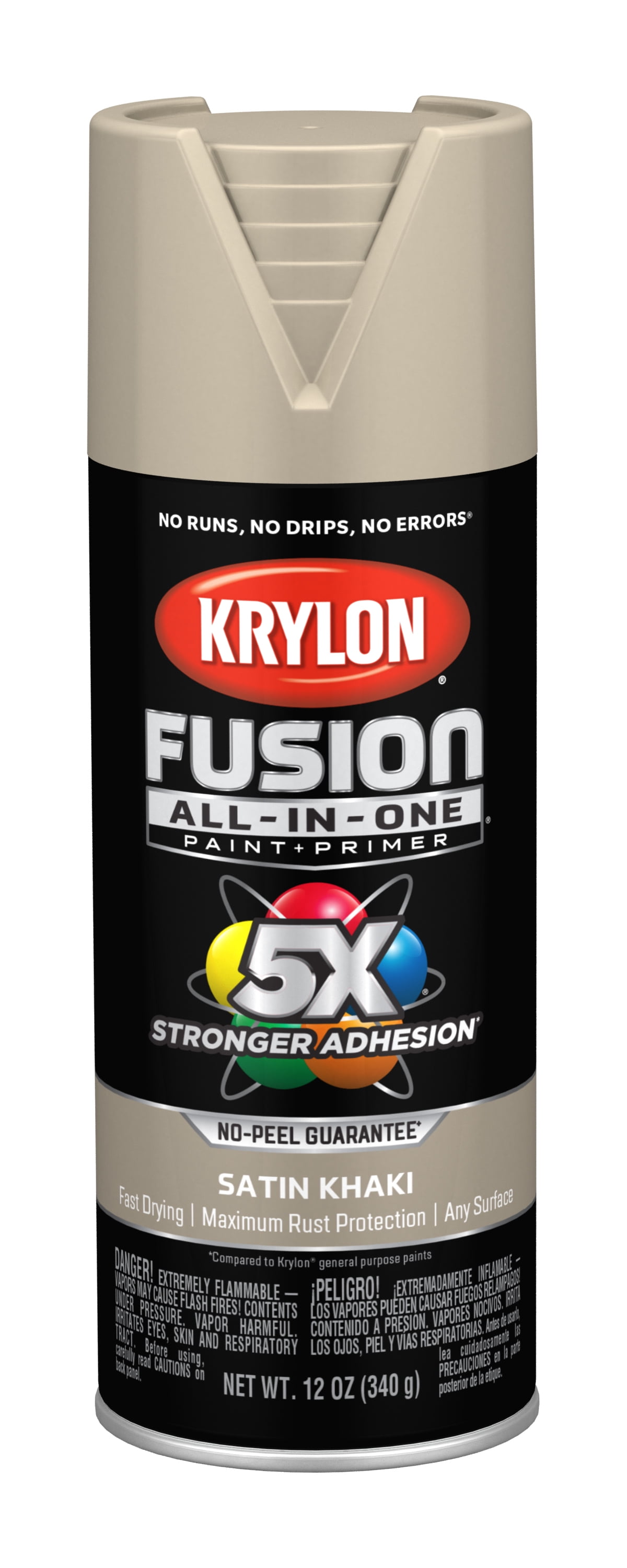 Krylon Fusion All-In-One, Satin, Khaki, 12 oz