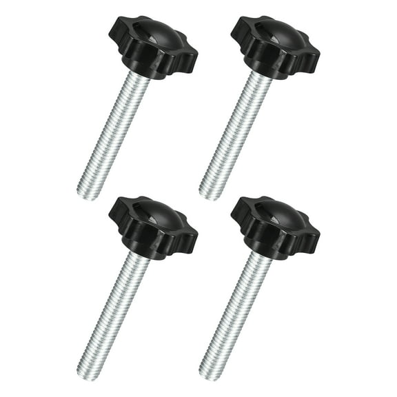 Uxcell 4Pack M10 x 60mm Star Knobs Plastic Hex Shaped Hand Clamping Knob Screw