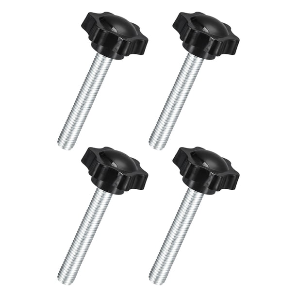Uxcell 4Pack M10 x 60mm Perillas Estrella de Plástico con Forma Hexagonal para Sujeción Manual